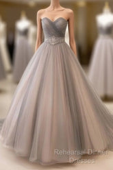 Sweetheart Tulle Long Semi Formal Prom Gown, Tulle Wedding Dress